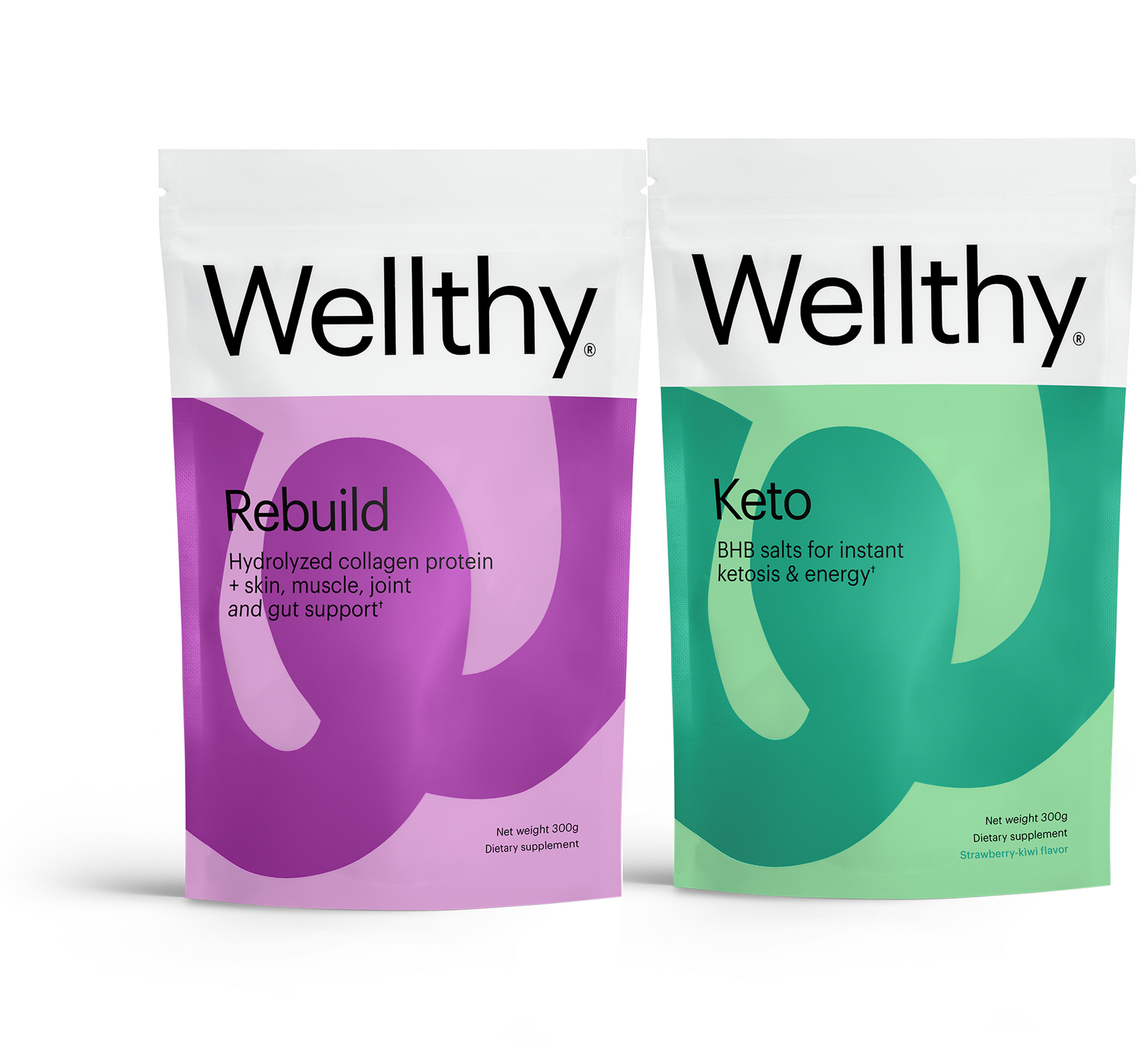 Keto Essentials: rebuild & keto fuel strawberry kiwi Bundle Wellthy Nutraceuticals 